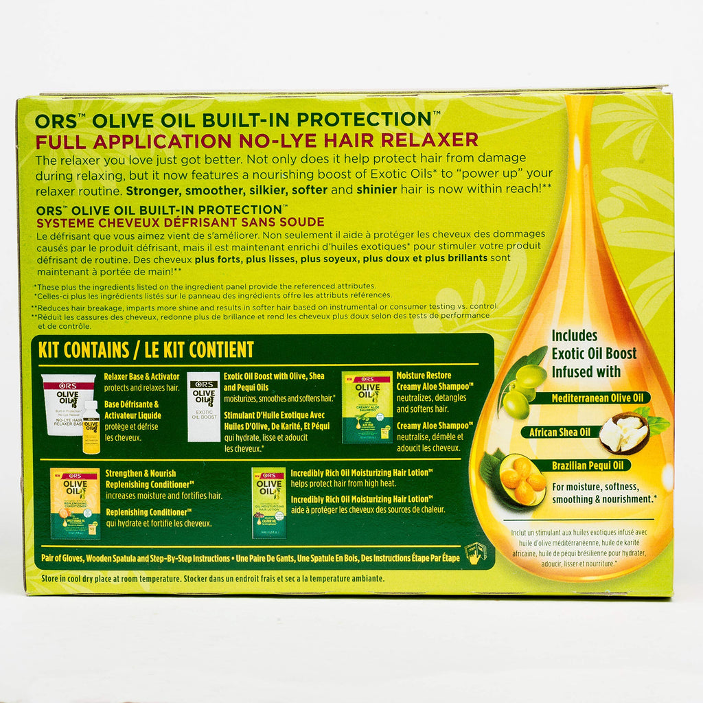 ORS Olive Oil Built-In Protection No-Lye Hair Relaxer - Extra Strength Kit (Full Application)