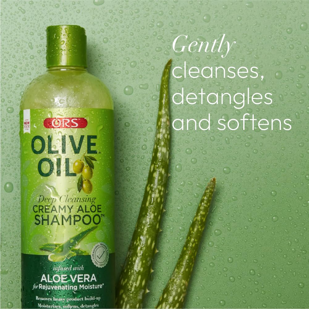 ORS Olive Oil Moisture Restore Creamy Aloe Shampoo with Aloe Vera - 12.5 oz (Pack of 3)