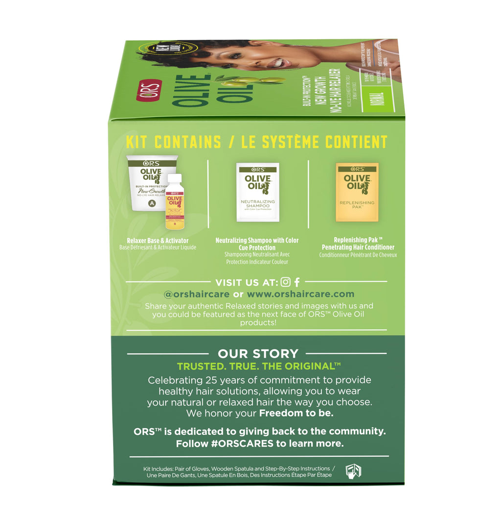 ORS Olive Oil Built-In Protection New Growth No-Lye Relaxer, Normal Strength (Pack of 4)