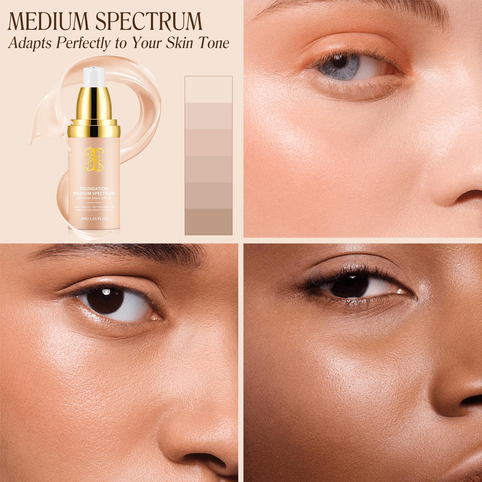 O.SECERT Color Changing Foundation – SPF15, Full Coverage, Natural Finish (#2, 30ml)