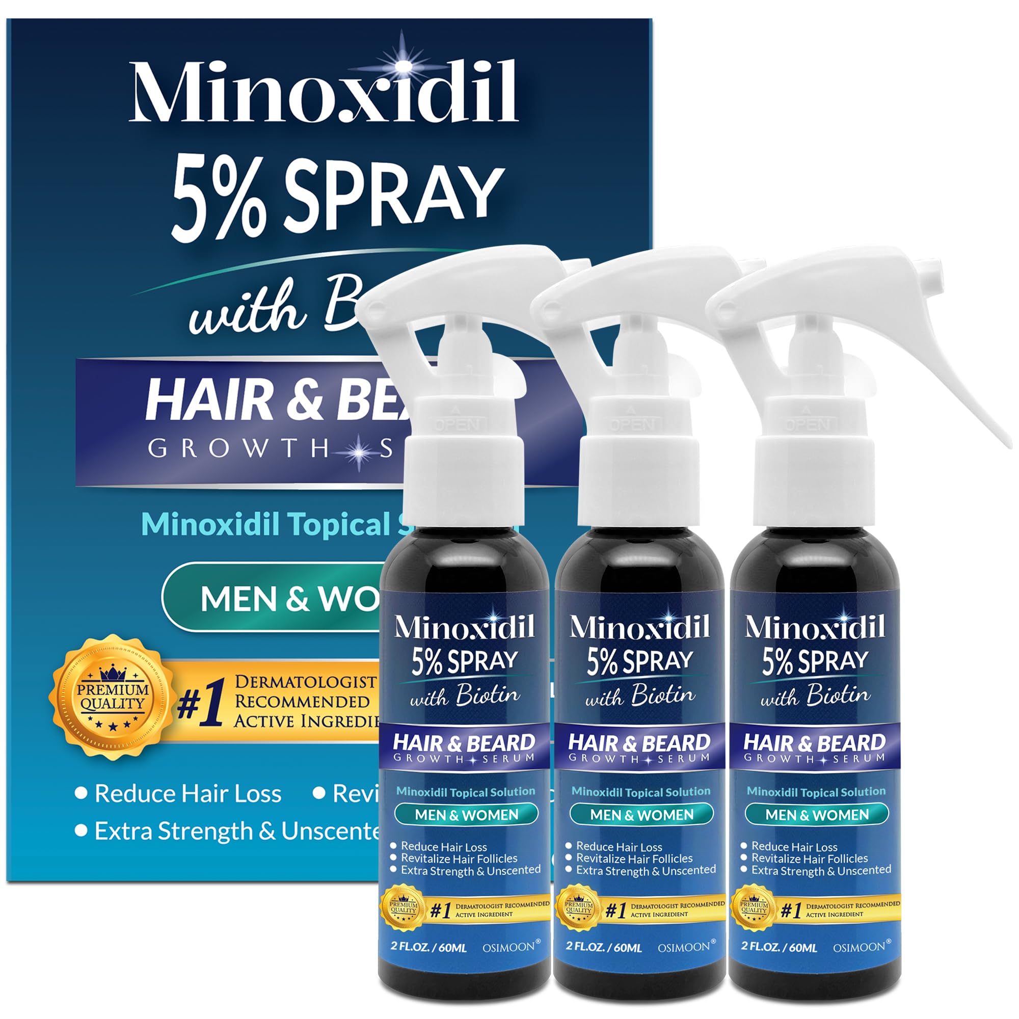 OSIMOON 5% Minoxidil Hair Growth Spray for Men & Women – 180ml