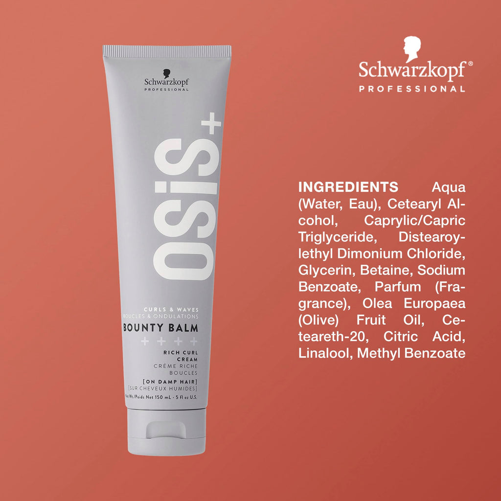 OSiS+ Bounty Balm Rich Curl Cream 5 oz (2 Pack) — Frizz Reduction & Texture Enhancement for All Curl Types