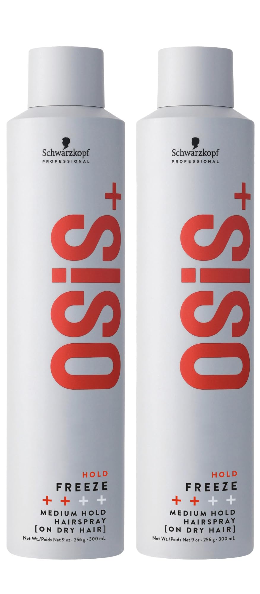 OSiS+ Freeze Medium Hold Hairspray 9 oz (2-Pack) – All Day Hold, Humidity & Heat Protection