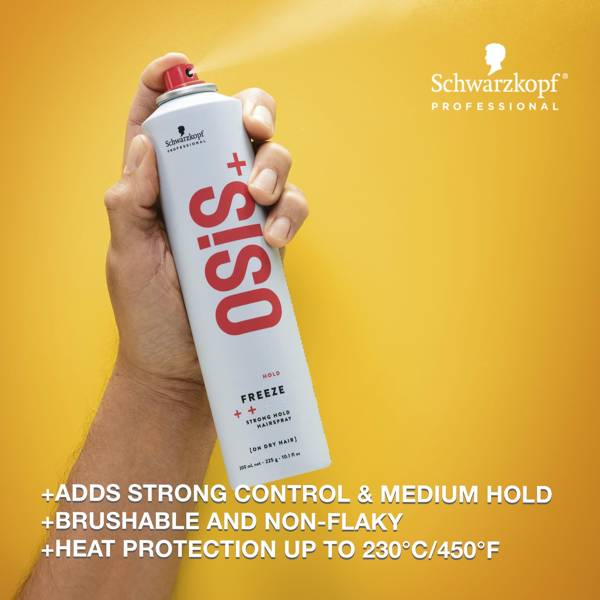 OSiS+ Freeze Medium Hold Hairspray 9 oz (2-Pack) – All Day Hold, Humidity & Heat Protection