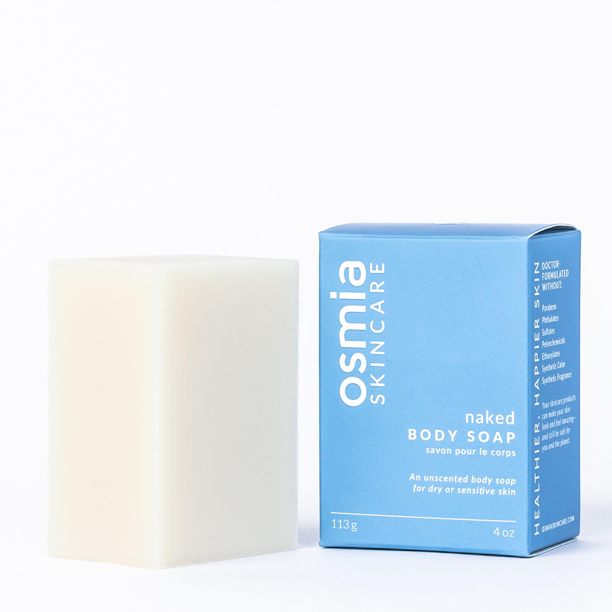 Osmia Naked Body Soap | Unscented for Sensitive Skin | 4 oz (113 g)