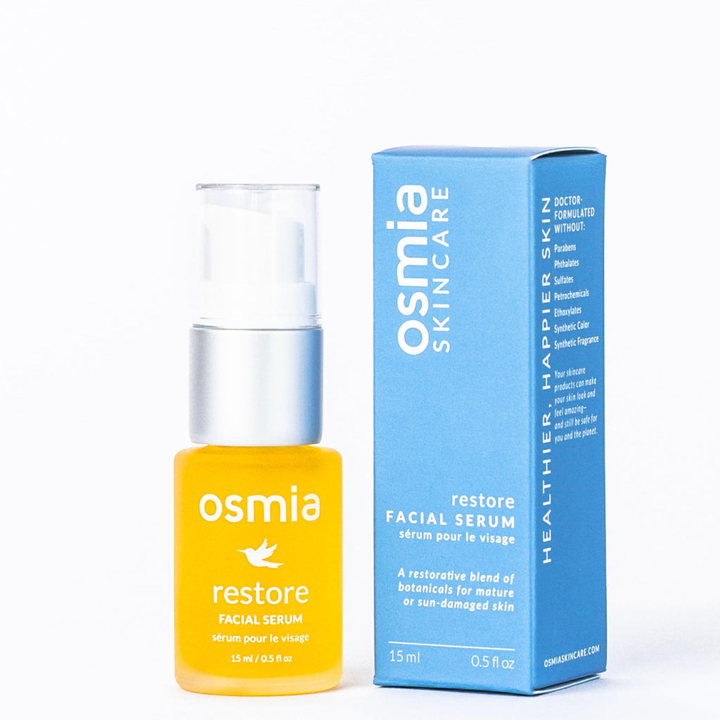 Osmia Skincare Natural Restore Facial Serum – Lavender, Carrot Seed, Jojoba, Borage, & Pomegranate Oils | Clean Beauty for Healthy Skin
