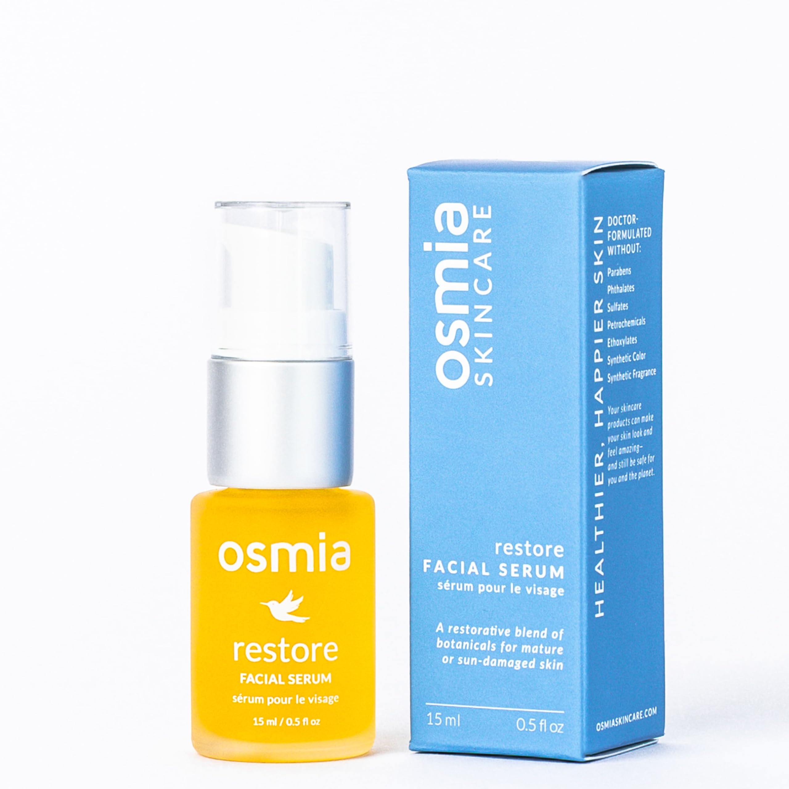 Osmia Skincare Natural Restore Facial Serum – Lavender, Carrot Seed, Jojoba, Borage, & Pomegranate Oils | Clean Beauty for Healthy Skin