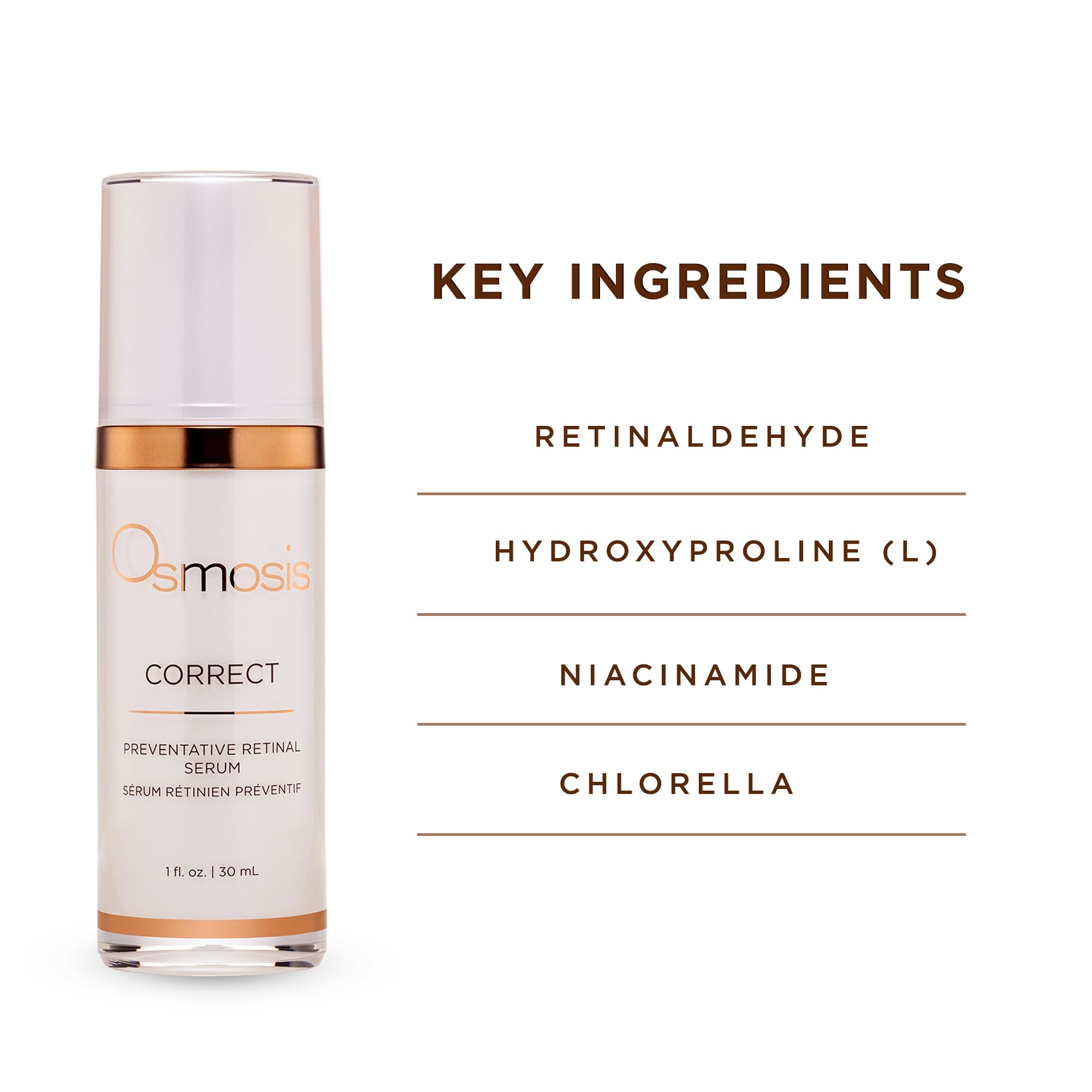 OSMOSIS CORRECT Preventative Retinal Facial Serum | Collagen Booster for Youthful, Radiant Skin • 1 Fl Oz