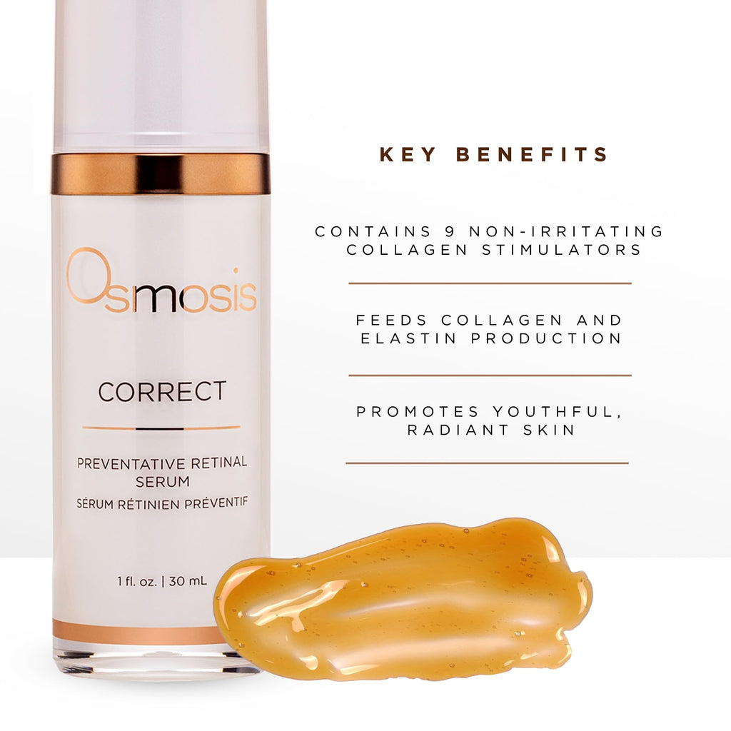 OSMOSIS CORRECT Preventative Retinal Facial Serum | Collagen Booster for Youthful, Radiant Skin • 1 Fl Oz
