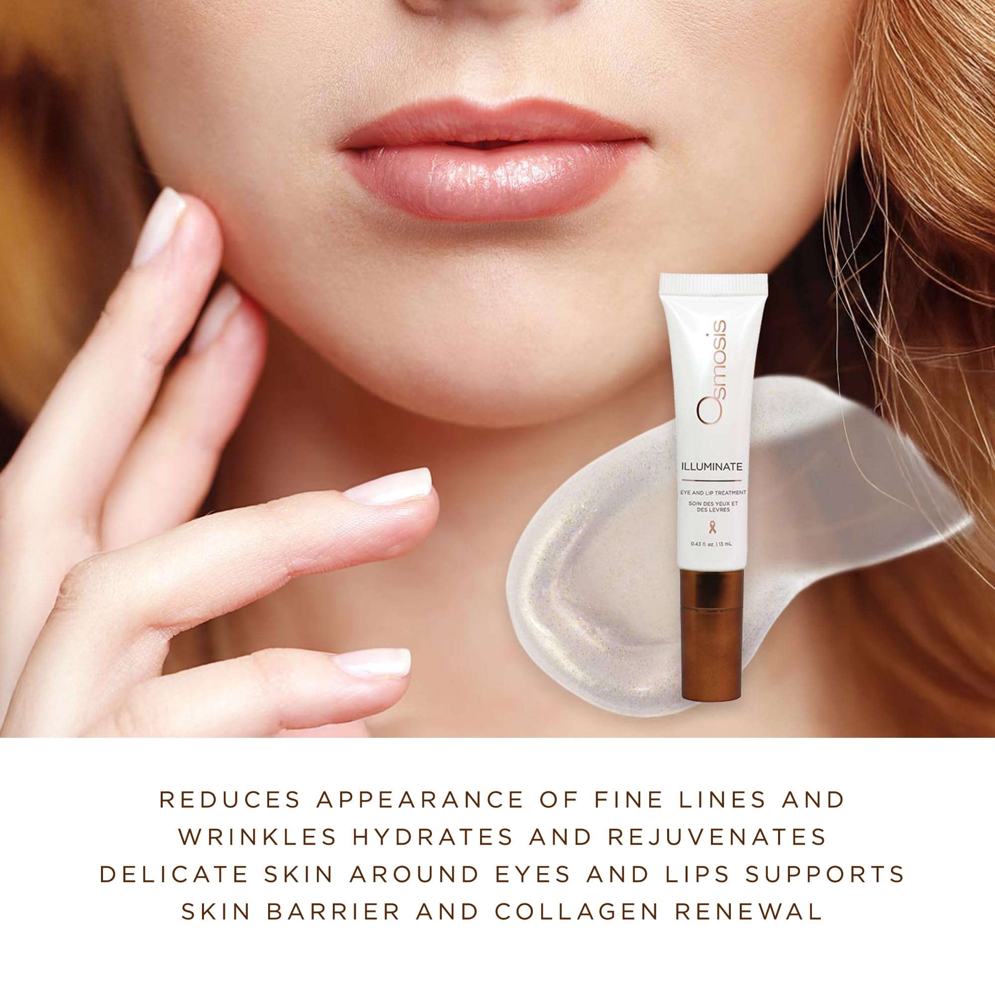 OSMOSIS ILLUMINATE Eye & Lip Treatment – Hydration + Firming with Niacinamide & Peptides (0.43 oz)
