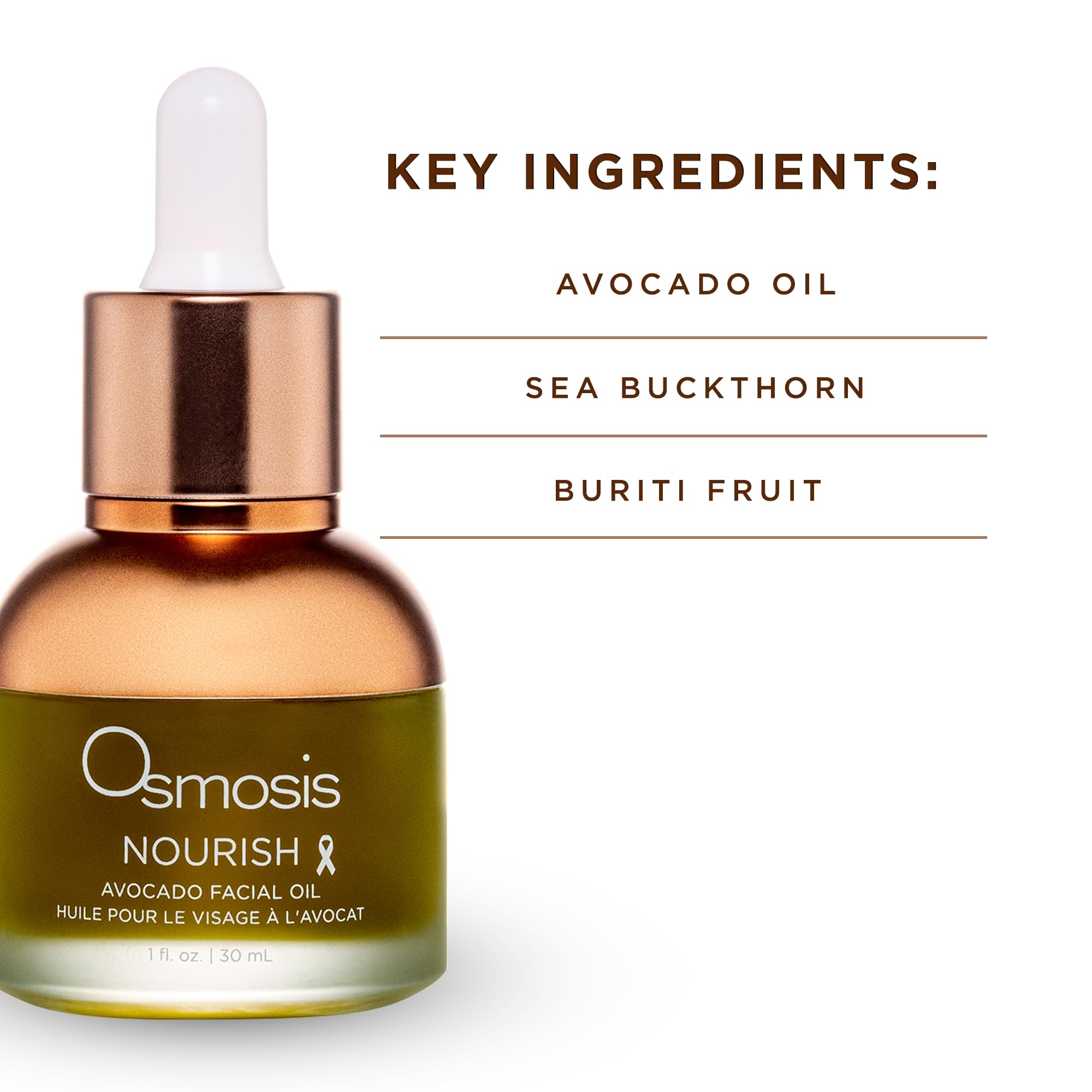 OSMOSIS NOURISH Organic Avocado Facial Oil – Cold-Pressed for Aging & Sensitive Skin | 1 oz