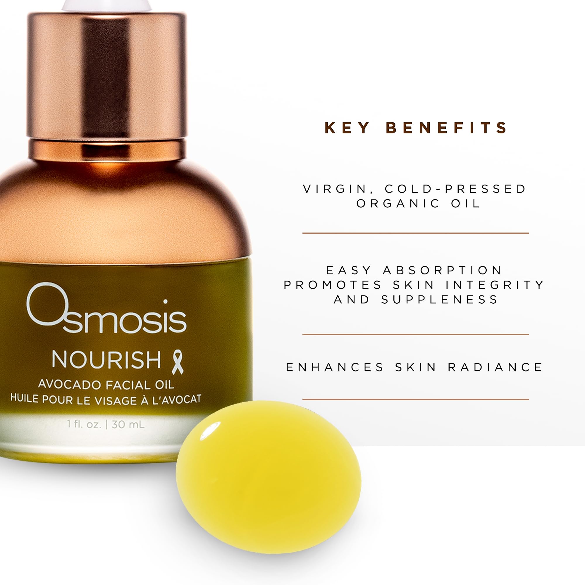 OSMOSIS NOURISH Organic Avocado Facial Oil – Cold-Pressed for Aging & Sensitive Skin | 1 oz