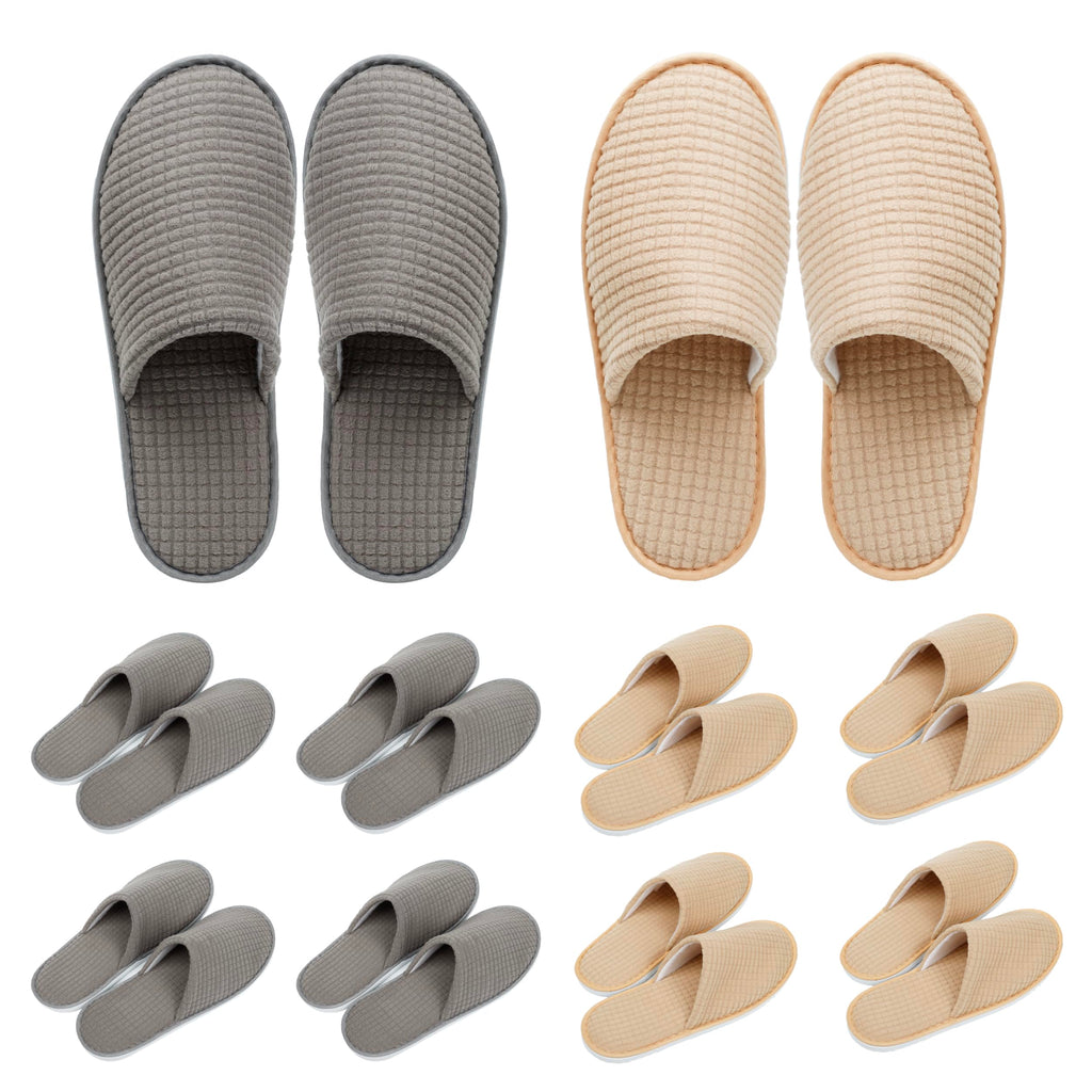 OSTADARRA 10 Pairs Spa Slippers – Non-Slip Disposable Guest Slippers for Hotels & Home