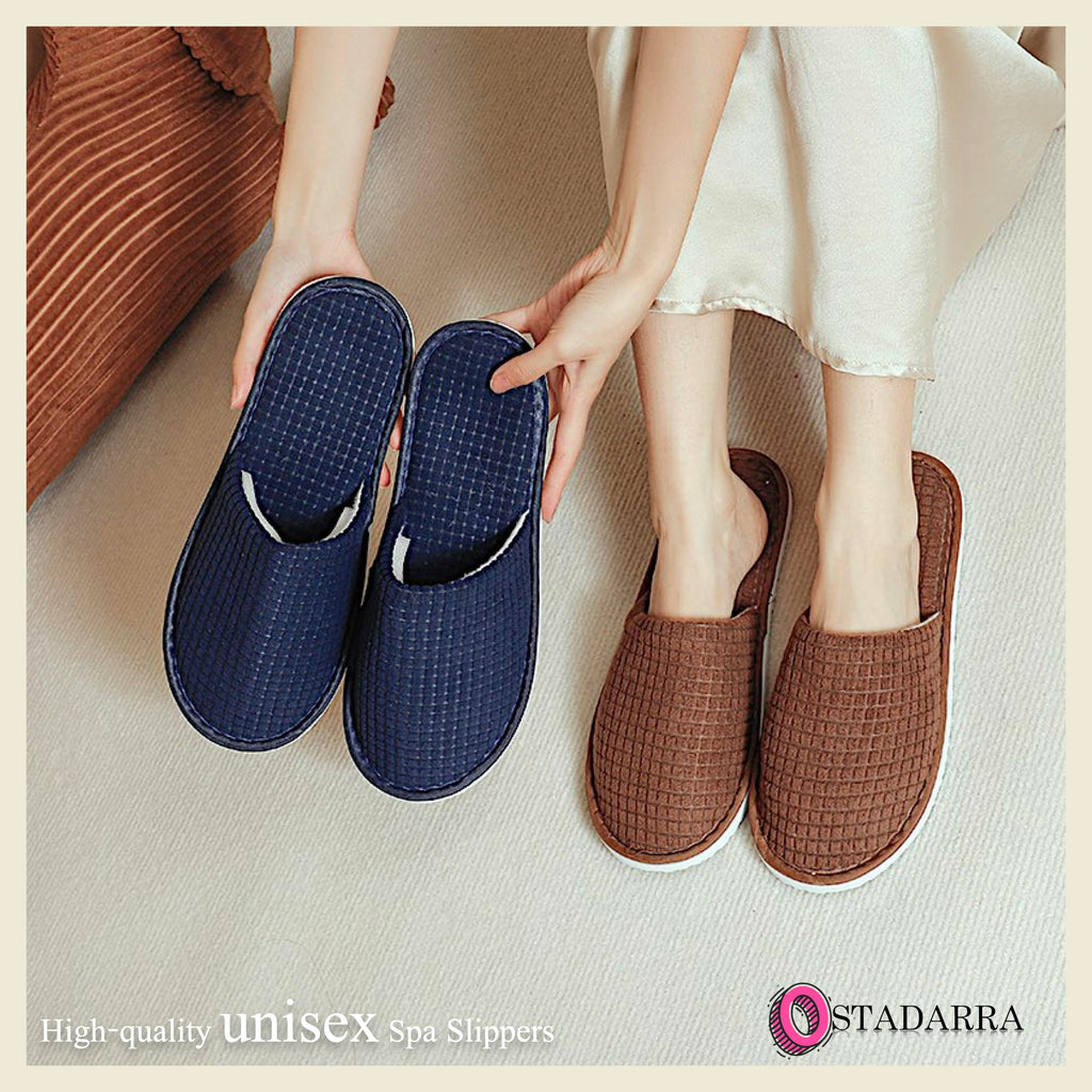 OSTADARRA 6 Pairs Spa Slippers – Non-Slip, Washable, Unisex Guest Slippers for Hotel, Home & Travel