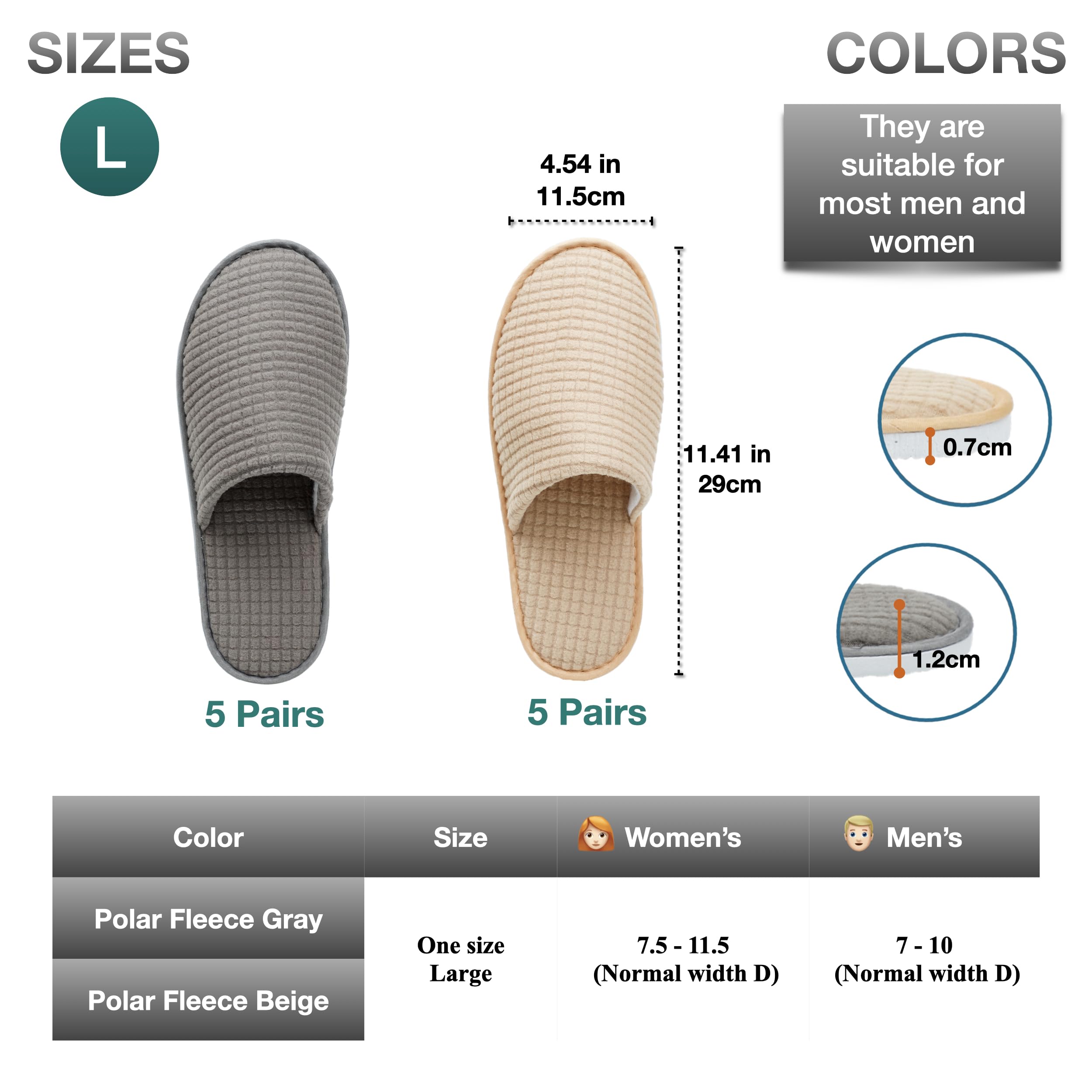 OSTADARRA 10 Pairs Spa Slippers – Non-Slip Disposable Guest Slippers for Hotels & Home