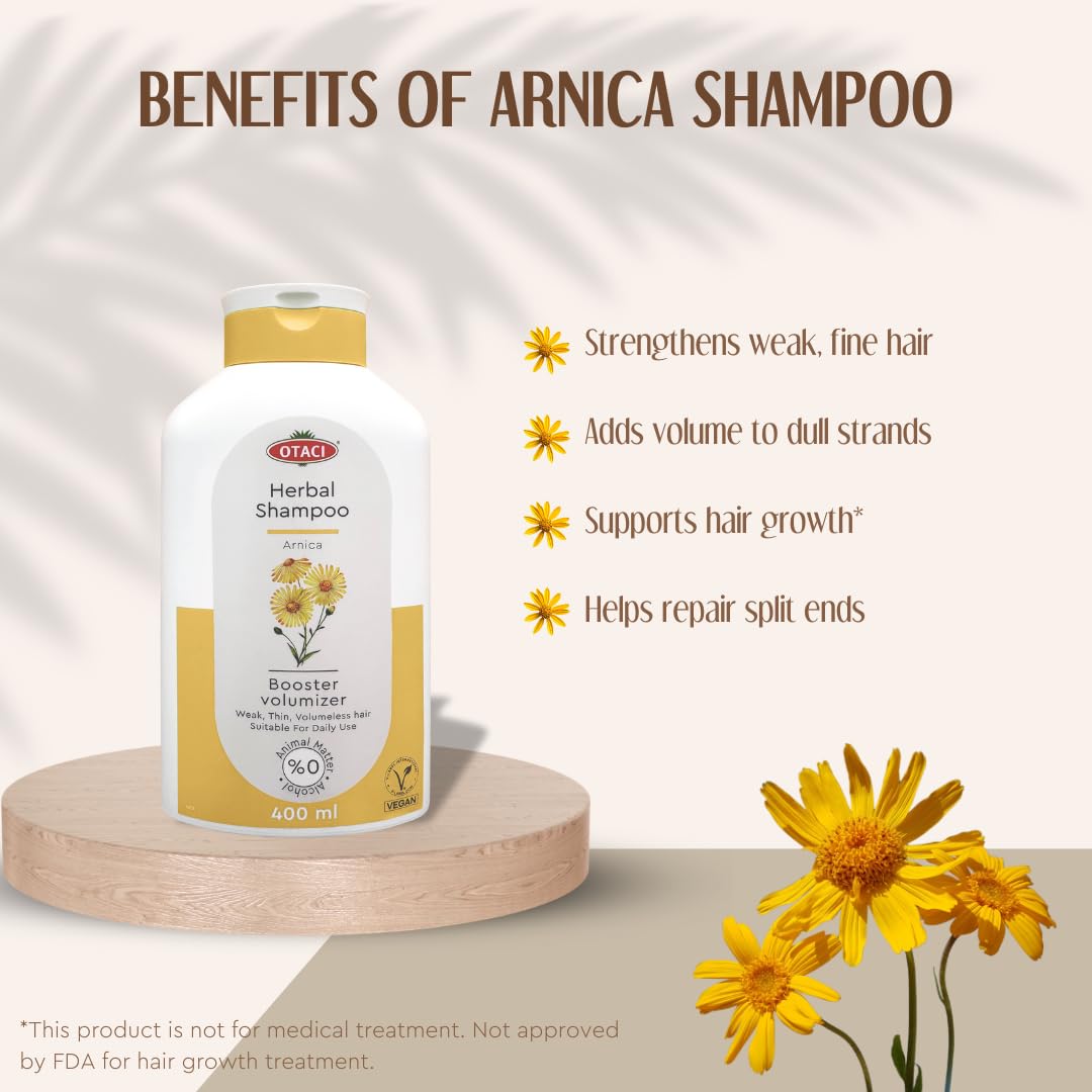 OTACI Herbal Strengthening & Volumizing Shampoo with Arnica – Everyday Use for Weak, Fine Hair