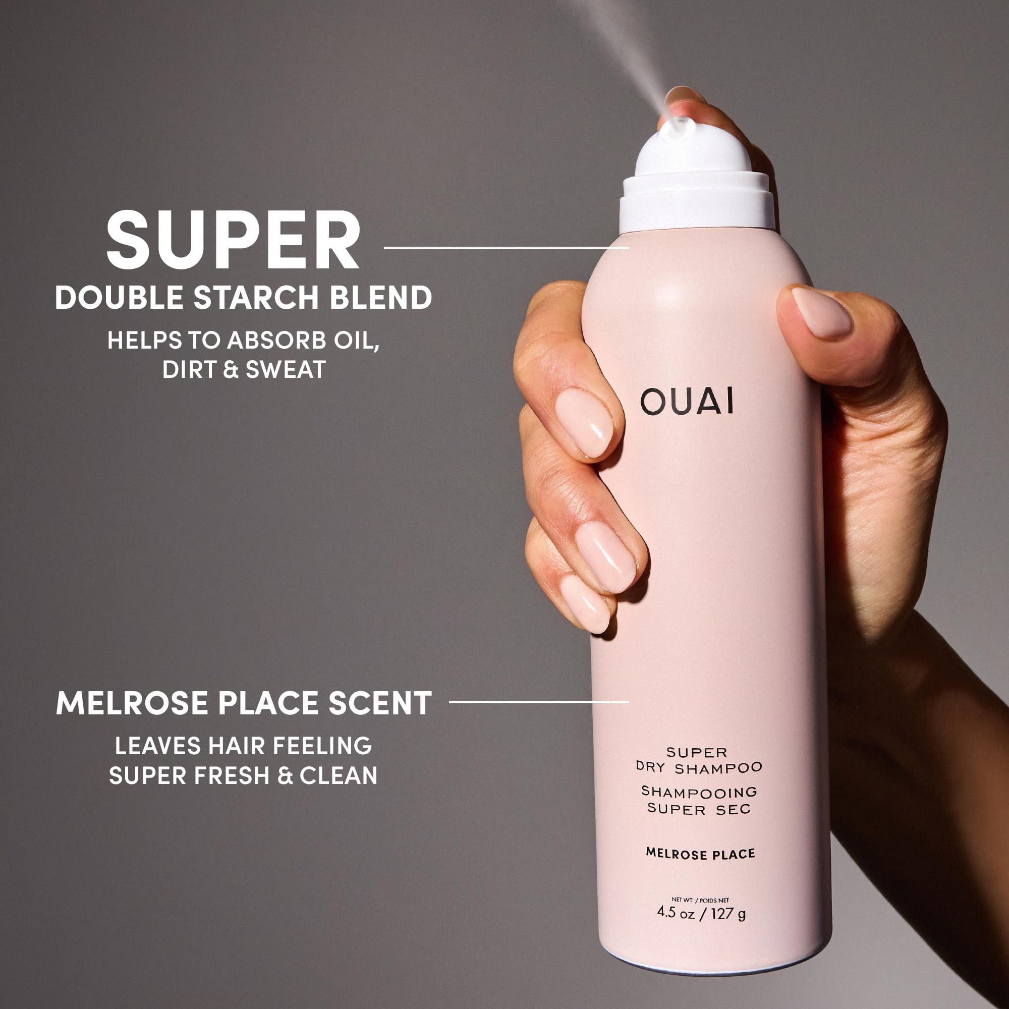OUAI Super Travel Size Dry Shampoo Melrose Place | Absorbs Oil & Long-Lasting Scent (2 oz)
