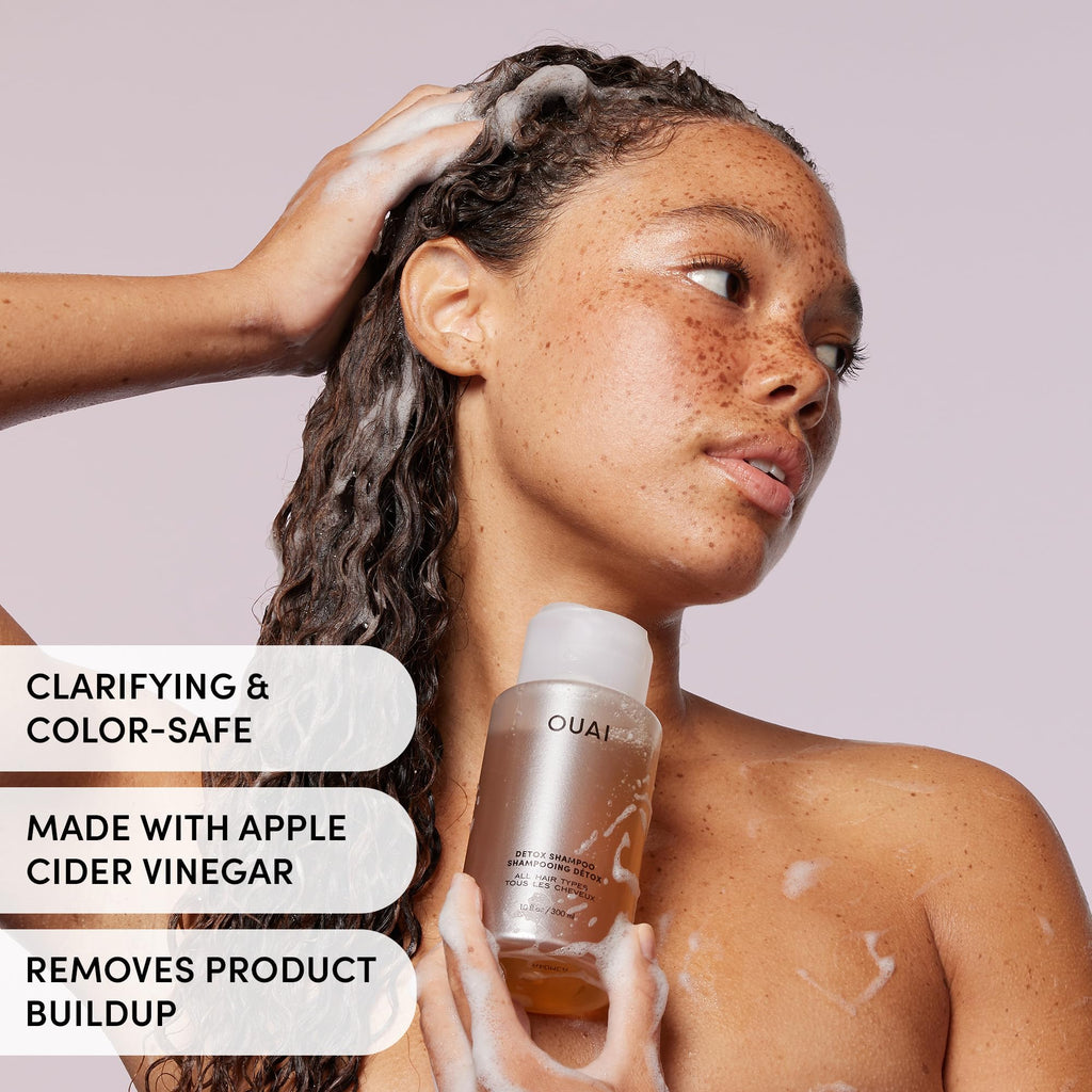 OUAI Detox Shampoo — Clarifying, Sulfate-Free (16 oz) for Build-Up, Hard Water, Dirt & Oil