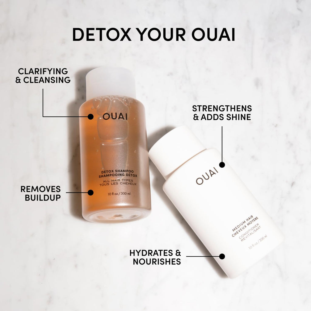 OUAI Detox Shampoo & Medium Hair Conditioner Bundle — Clarifying + Hydrating Duo