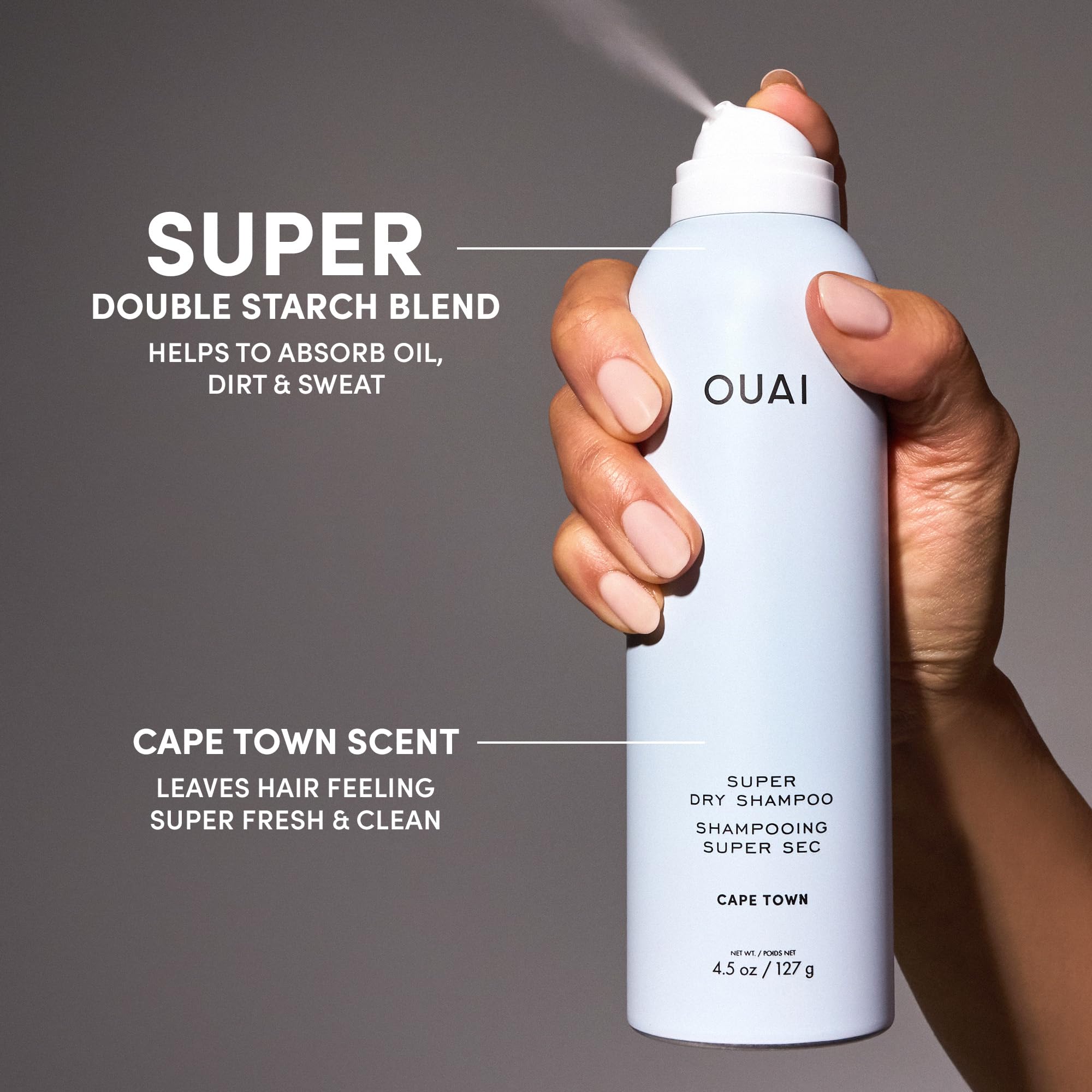 OUAI Super Dry Shampoo - Volumizing, Cape Town Scent, 4.5 oz
