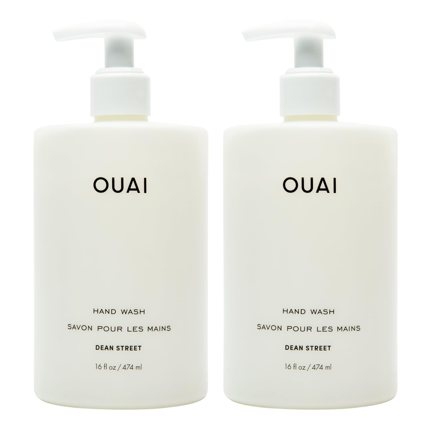OUAI Hand Wash Dean Street – 2 Pack, 16 oz Each | Gentle Exfoliating Hand Soap