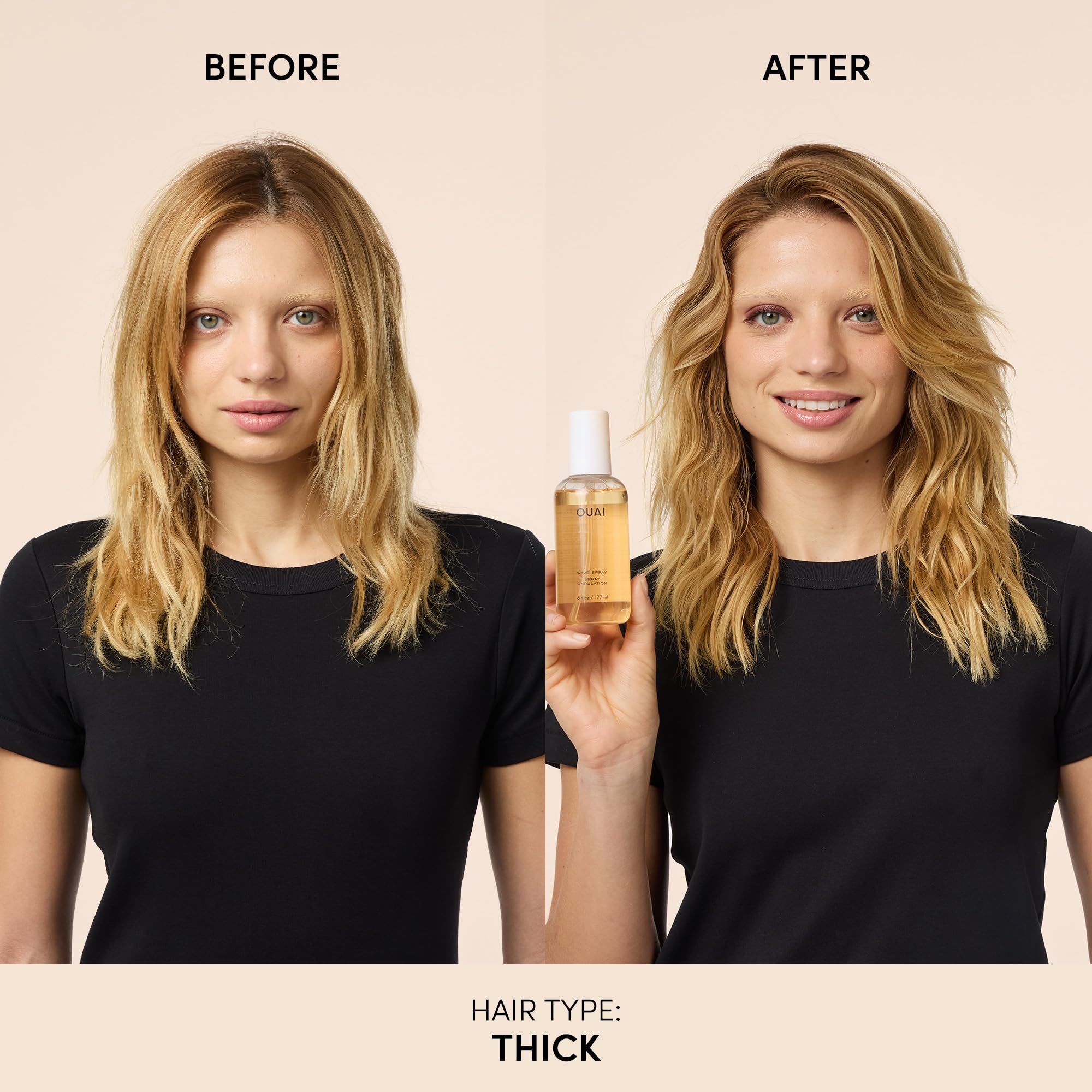 OUAI Leave-In Conditioner & Wave Spray Bundle | Frizz Control, Texture & Shine