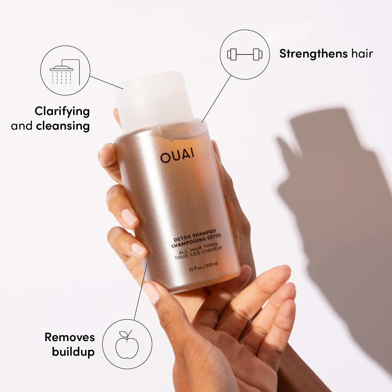 OUAI Travel Kit (4 Count) – Leave-In Conditioner, Detox Shampoo, Hair Mask & Scalp Scrub