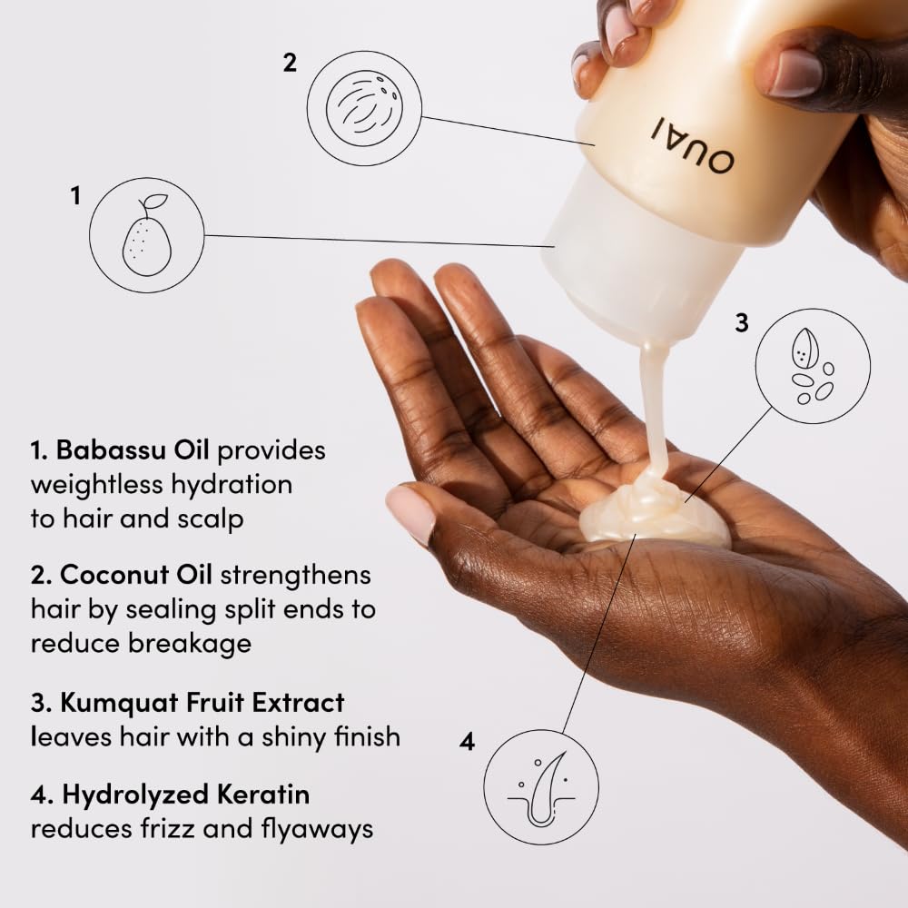 OUAI Medium Hair Shampoo & Conditioner Set — Travel Size (3 oz) | Hydrating, Sulfate, Paraben & Phthalate Free