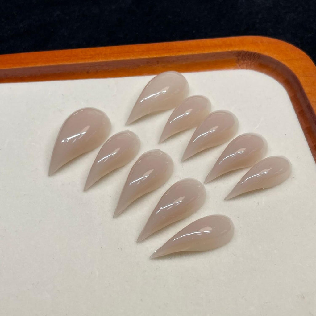 OCOUYVD Handmade Press on Nails – Long Curved 3D Eagle Claw Nude Stiletto (10 Pcs)