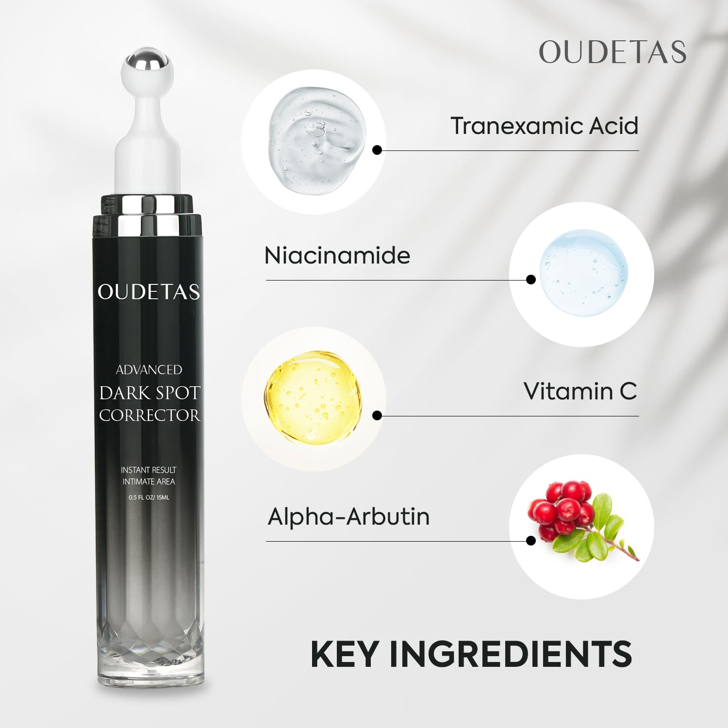 Oudetas Dark Spot Remover for Face – Brightening Serum Roller (15ml) for Sun, Age Spots & Melasma