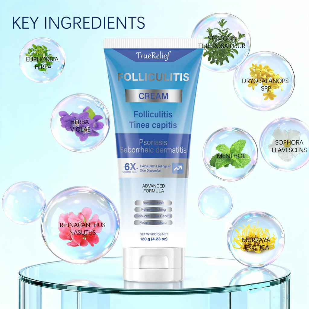 OUHENGTEK Folliculitis Cream | Soothes Bumps on Scalp, Face & Body – 120g (01)