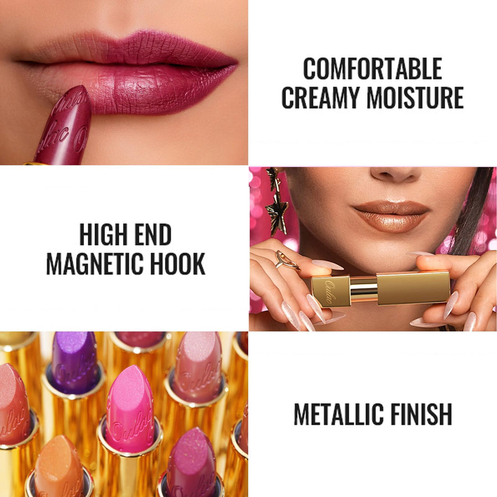 Oulac Red Lipstick & Lipliner Set – High Impact, Moisturizing, Vegan (4.3g x3) LL07+03+04