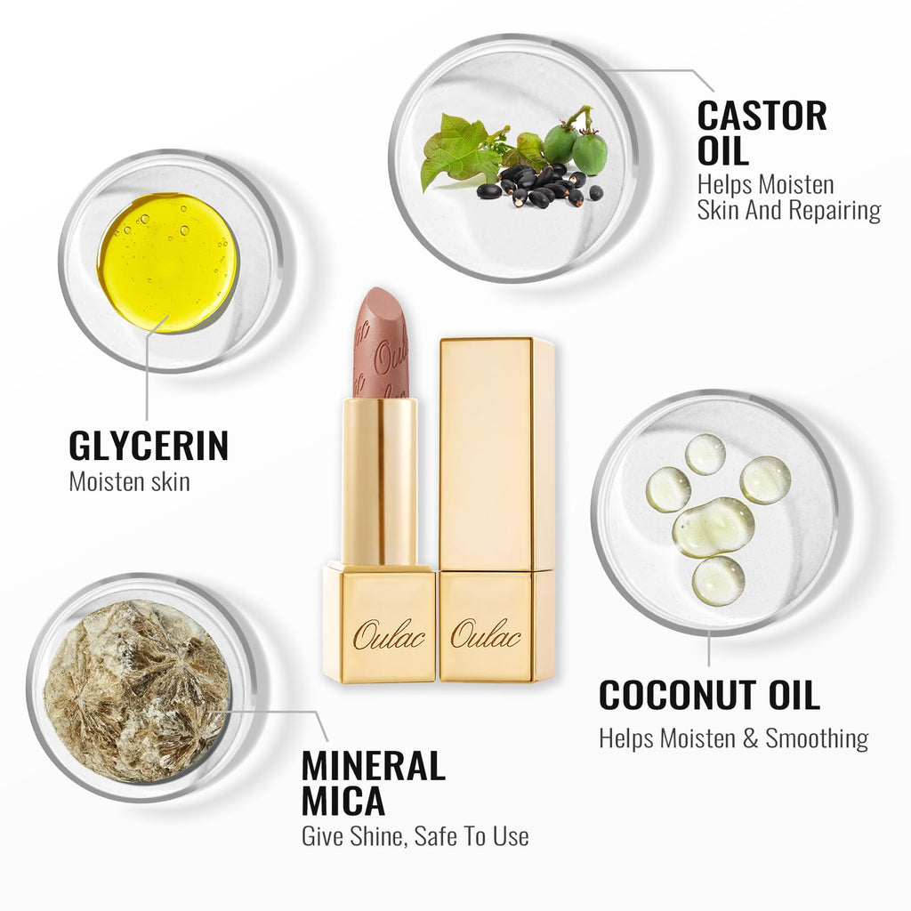 Oulac Dangerous02 Lipstick – Orange Red with Metallic 3D Shine, Hydrating Vegan Formula