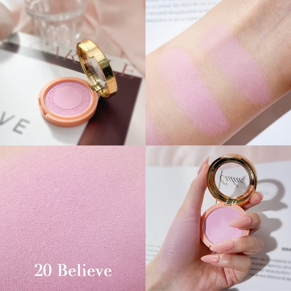 Oulac Purple Blush for Cheeks – Matte Finish, High Pigment, Long-Lasting, Rose Oil