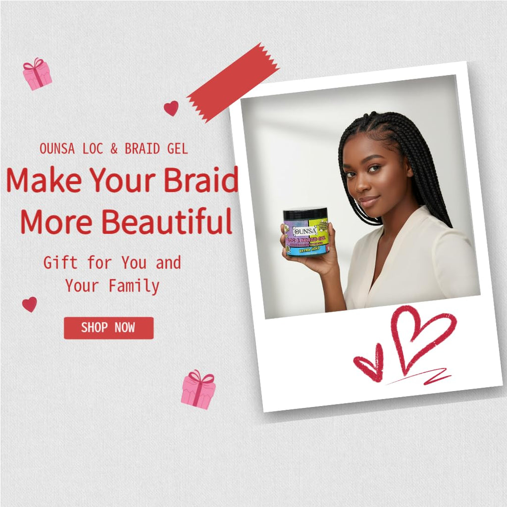 OUNSA Braid Gel for 4C Hair (16oz) – Extreme Hold, No Flake, Edge Control
