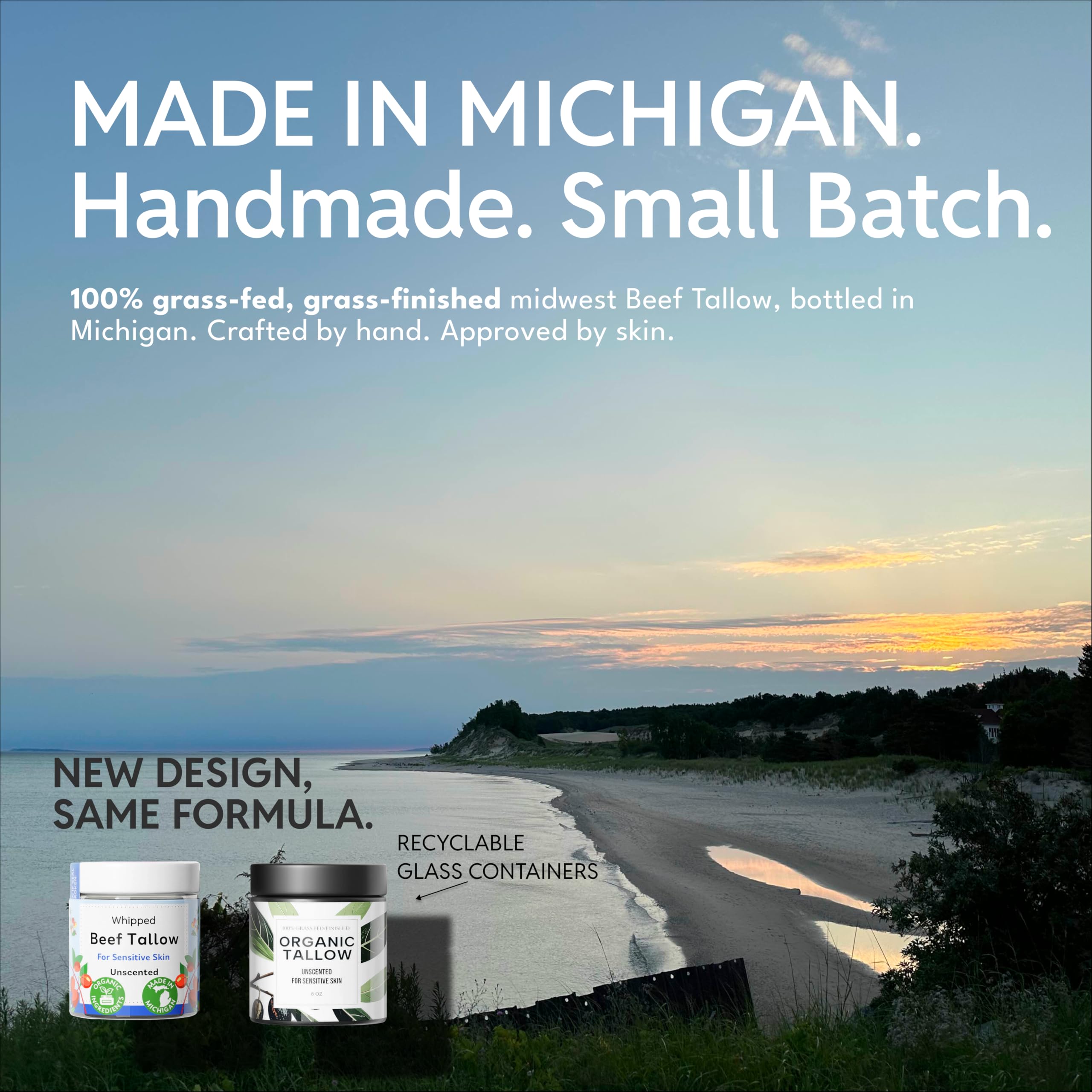 Our Earth Beauty Organic Beef Tallow Face Cream – Unscented, Grass-Fed, Whipped Moisturizer | USA Made