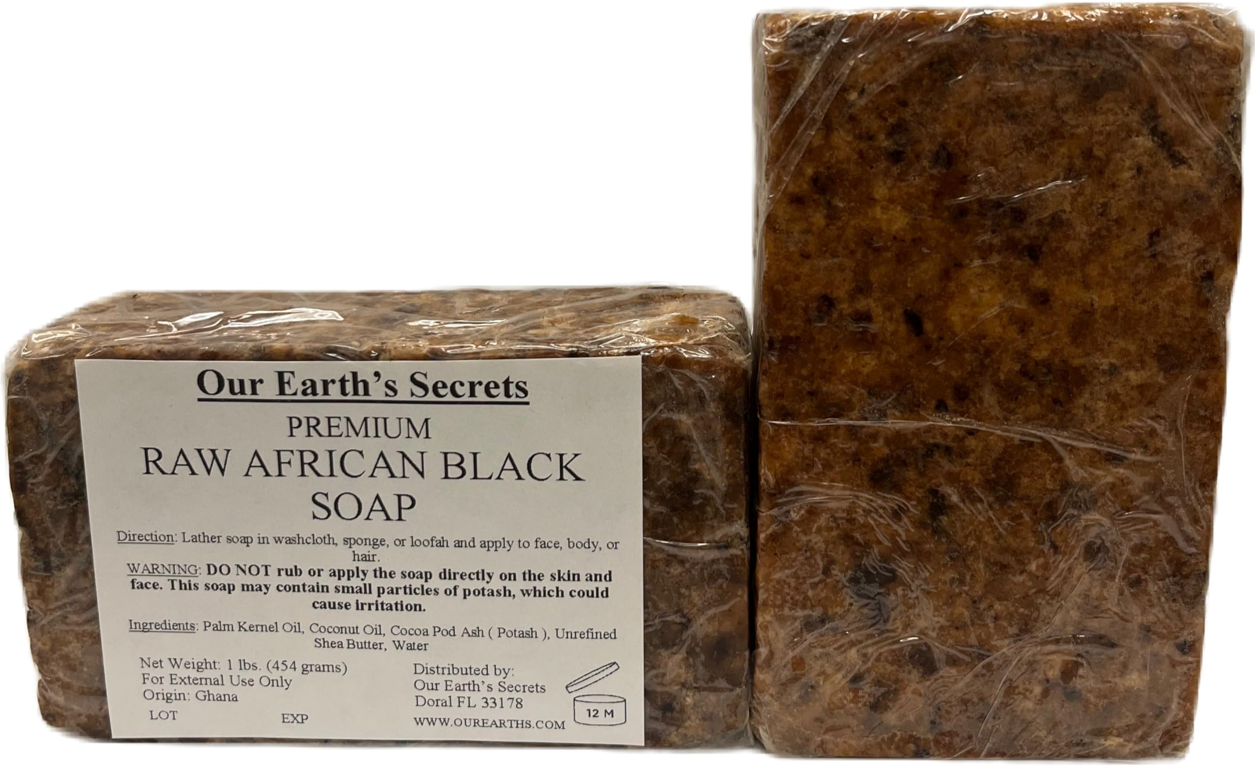 Our Earth's Secrets Raw African Black Soap – 1 lb Premium, Ghana Origin