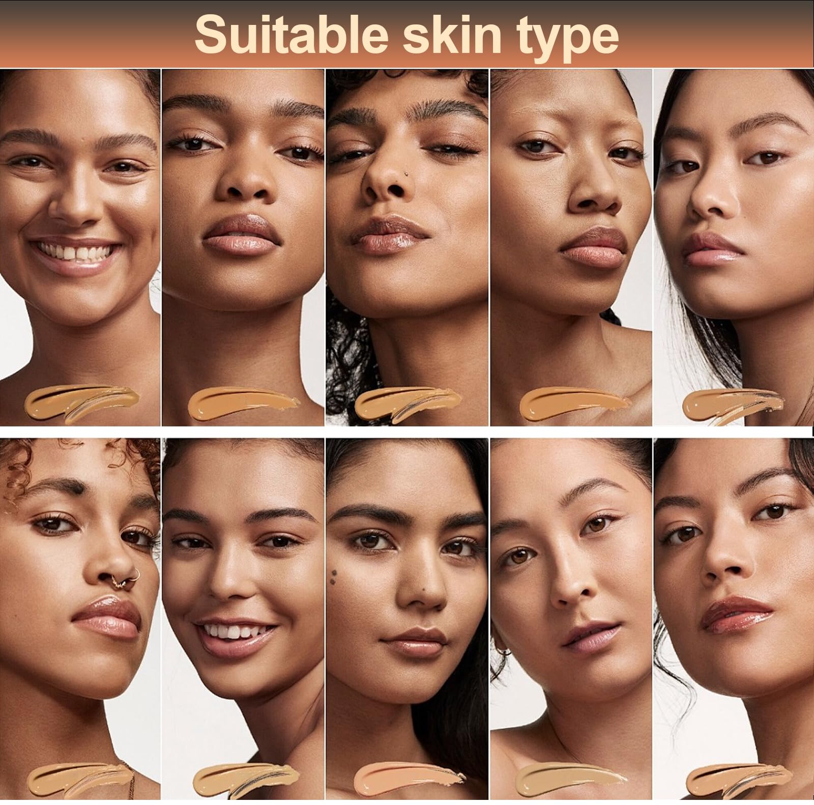 OUSHANG 4-in-1 Color-Changing Foundation – Hydrating Medium/Light Coverage with SPF 53+ | Longwear, Waterproof