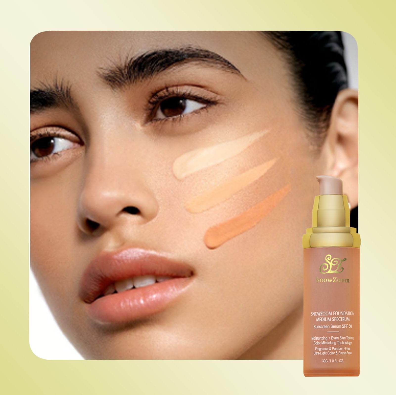 OUSHANG Color-Changing 4-in-1 Foundation: Hydrating, Long-Wear, SPF 50+