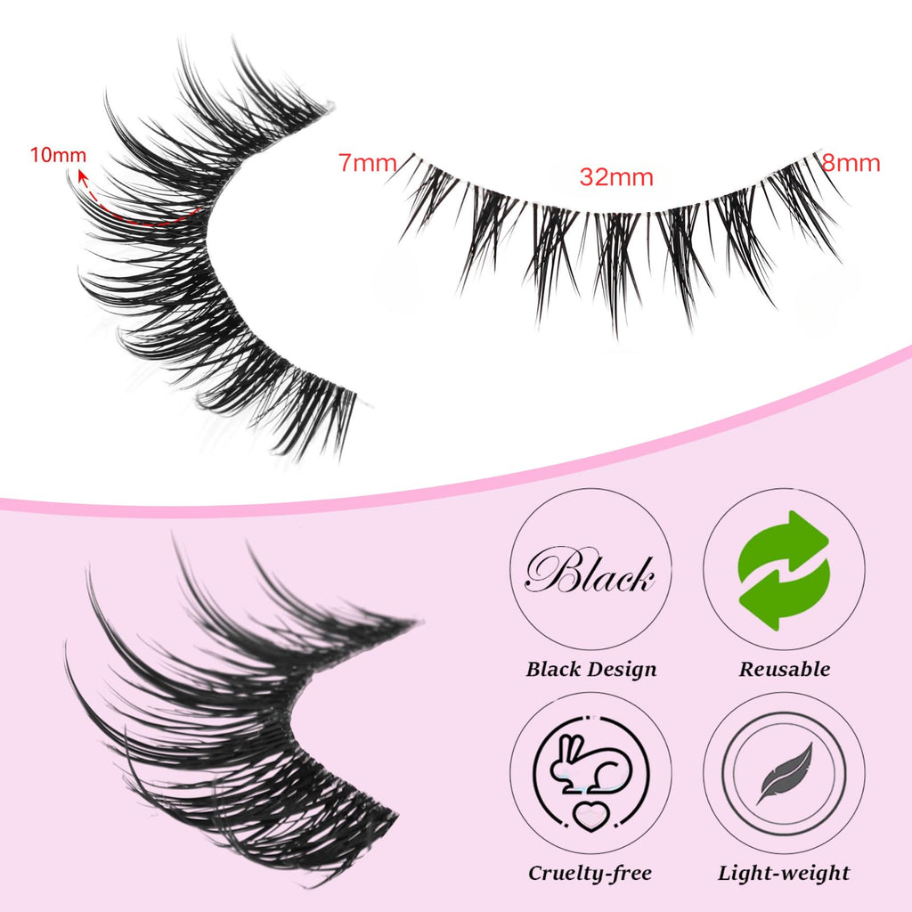 outopen Manga Lashes – 10 Pairs Natural Look Wispy Spiky Anime Lashes for Cosplay