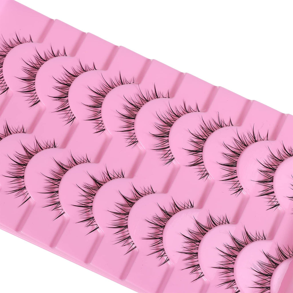outopen Manga Lashes – Natural Look False Eyelashes, Clear Band, Anime Cosplay Lashes