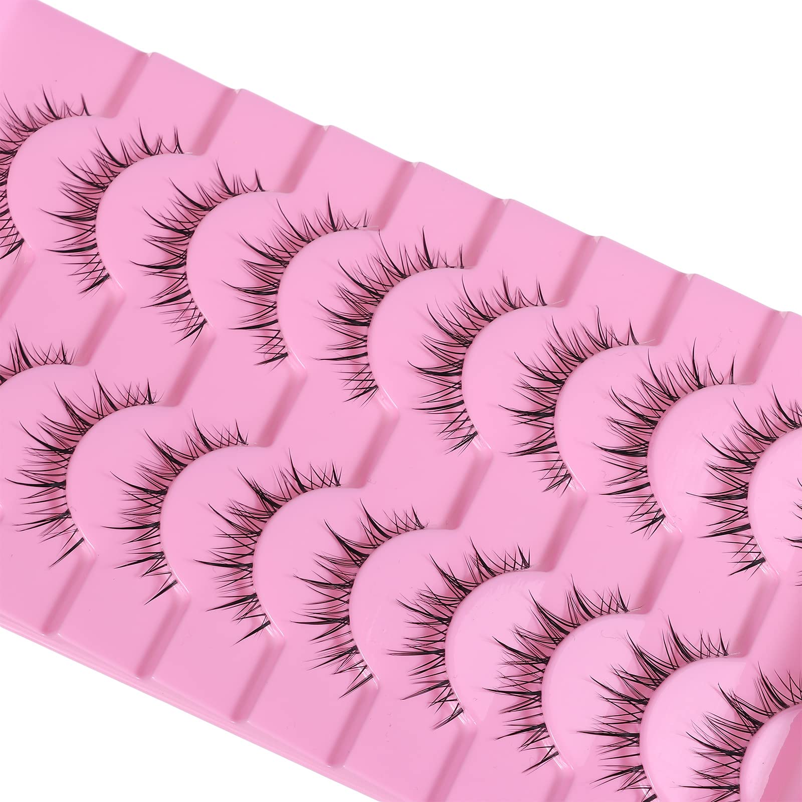 outopen Manga Lashes – Natural Look False Eyelashes, Clear Band, Anime Cosplay Lashes