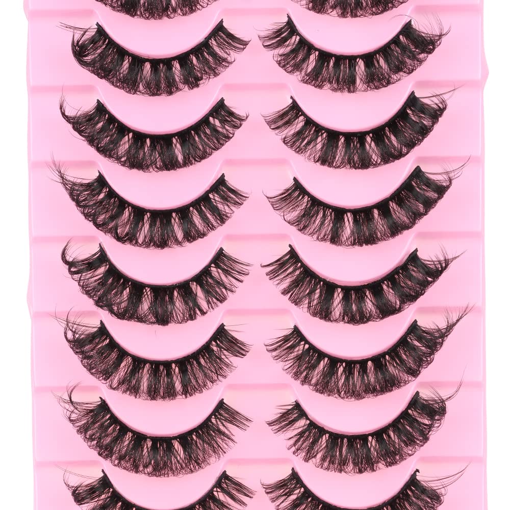 outopen Russian D Curl Lashes – 10 Pairs, 15-18mm, Reusable Faux Mink