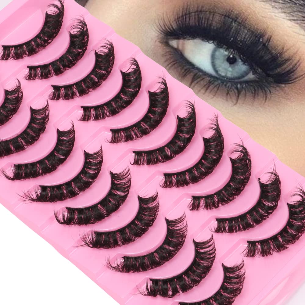 outopen Russian D Curl Lashes – 10 Pairs, 15-18mm, Reusable Faux Mink