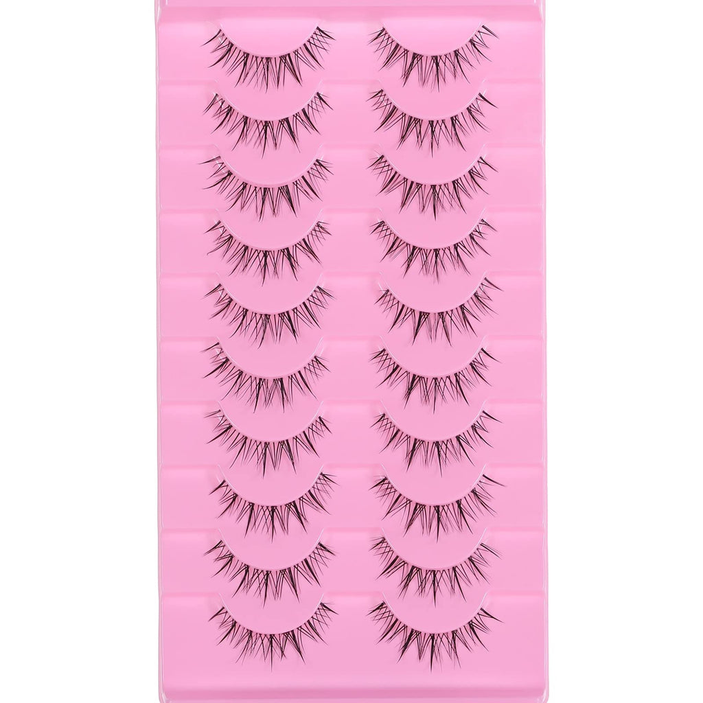 outopen Manga Lashes – Natural Look False Eyelashes, Clear Band, Anime Cosplay Lashes