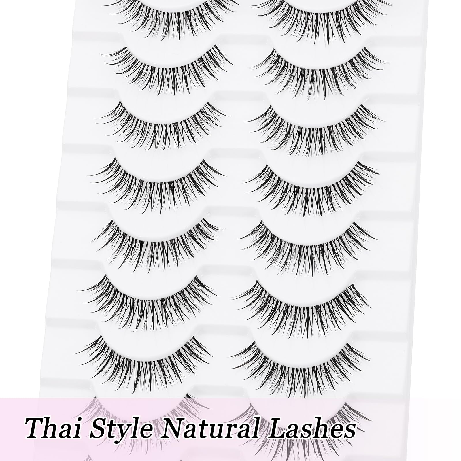 outopen Manga Lashes – 10 Pairs Natural Look with Clear Band | Anime-Inspired Lashes