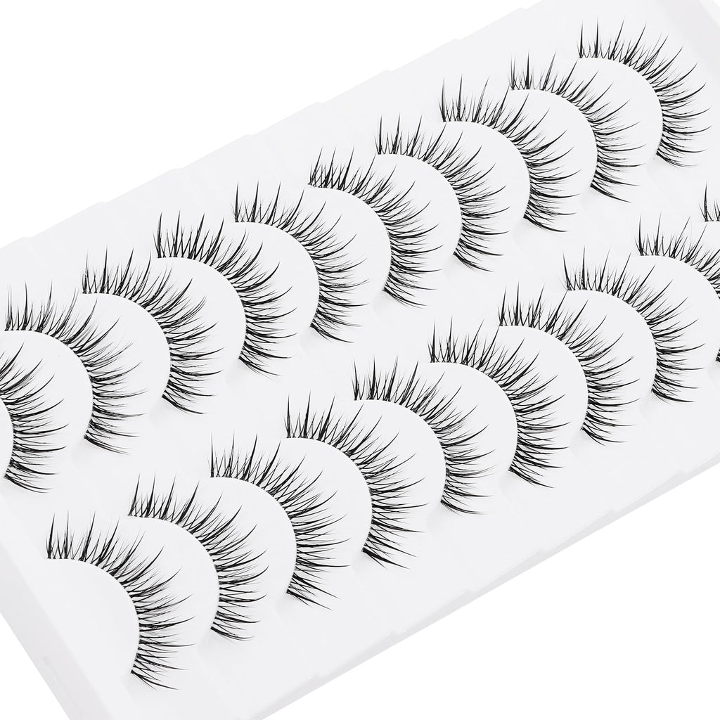 outopen Manga Lashes – 10 Pairs Natural Look with Clear Band | Anime-Inspired Lashes