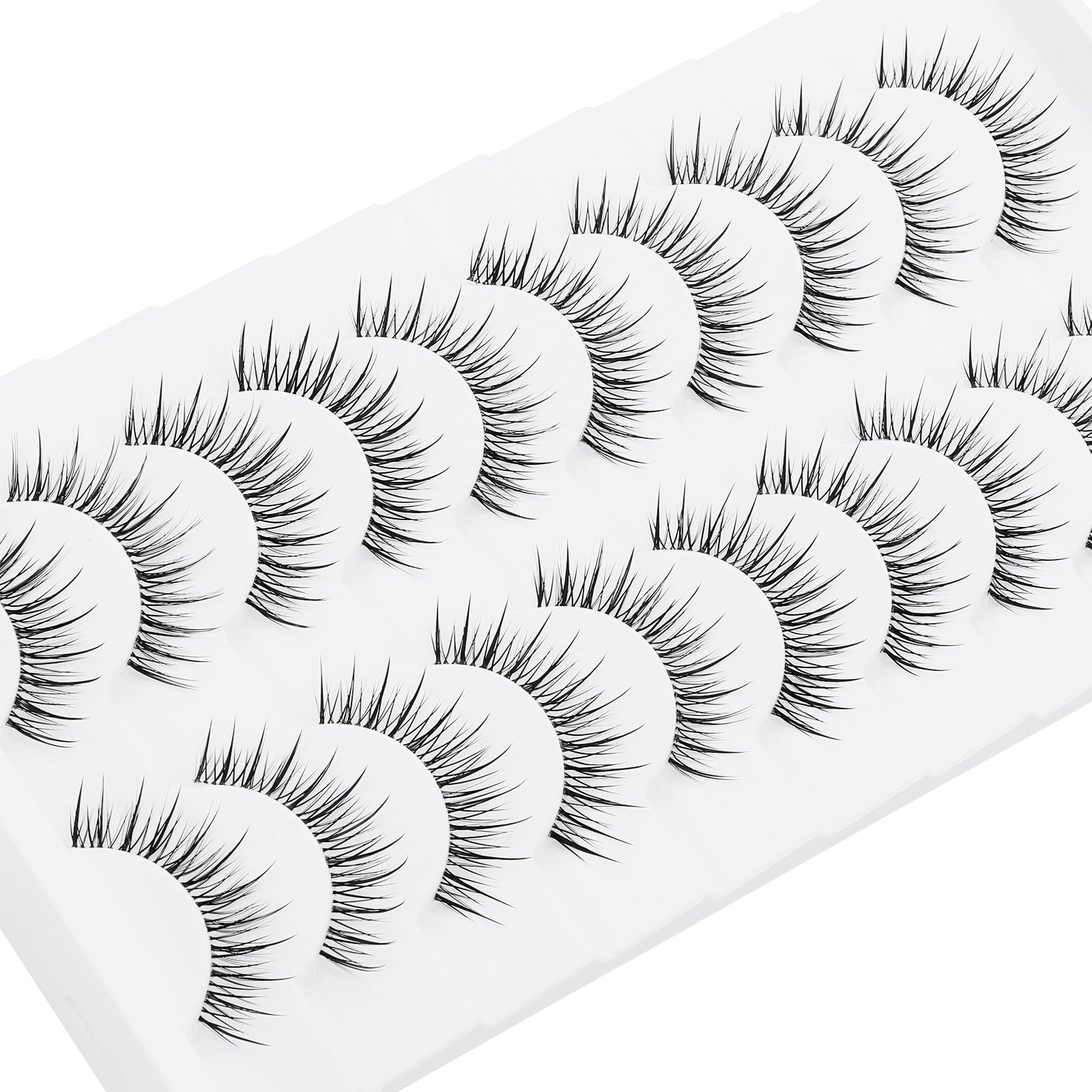 outopen Manga Lashes – 10 Pairs Natural Look with Clear Band | Anime-Inspired Lashes