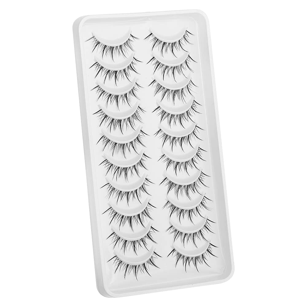 Outopen Manga Lashes with Clear Band – 9-13mm Asian Style False Eyelashes