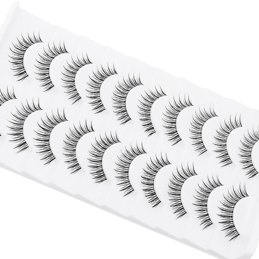 outopen Manga Lashes – 10 Pairs Natural Look with Clear Band | Anime-Inspired Lashes